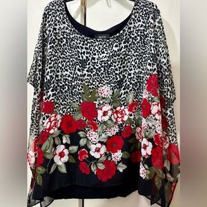 Alyx Women's Floral Print Top - Red and Black